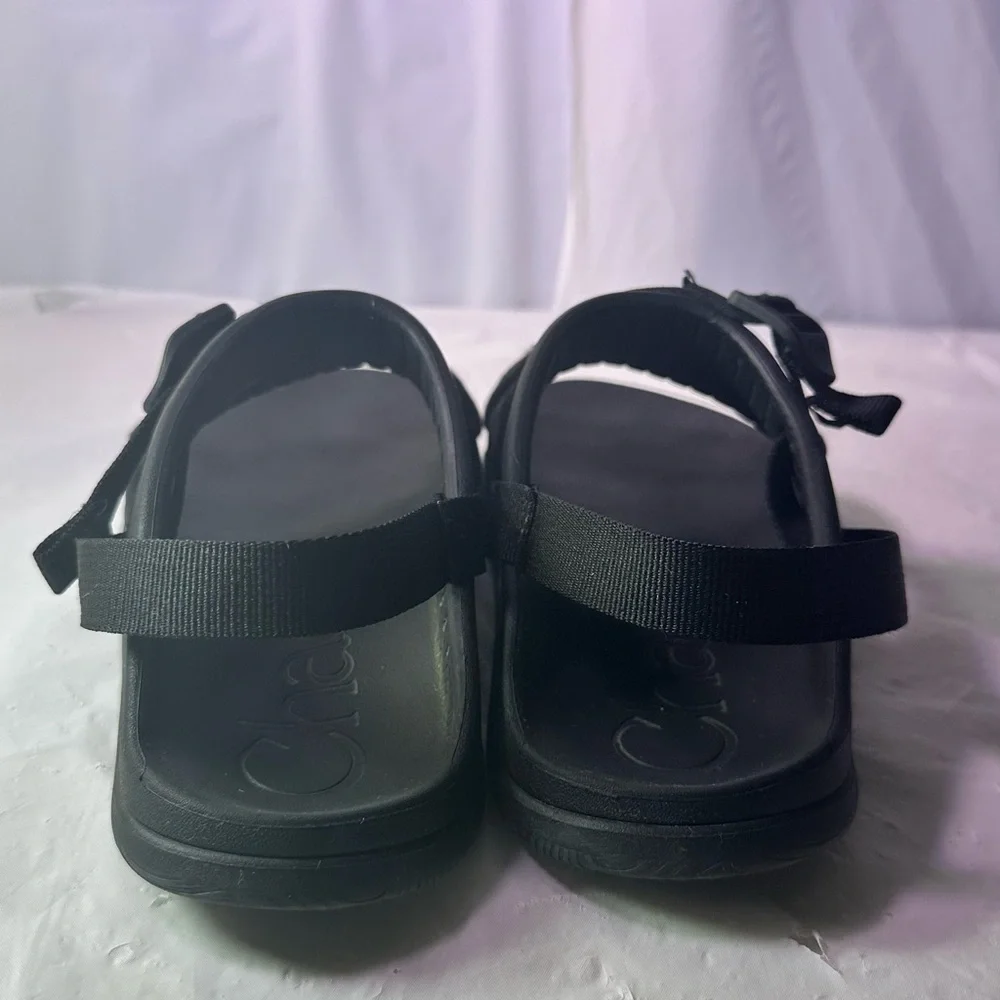 Chaco Black Dual-Strap Slide with Buckle